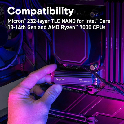 ������������� ���������� SSD Crucial T705 4TB PCIe Gen5 NVMe M.2 SSD with heatsink CT4000T705SSD5