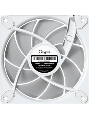 ����� ��� ������� Ocypus Gamma F12 Elite WH ARGB REVERSE BLADE (120x120x25mm, 4-pin PWM, ARGB, 56CFM, 26dBA, 1800RPM, White)