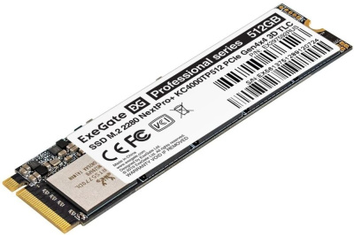 Exegate SSD M.2 2280 512GB ExeGate NextPro+ KC4000TP512 (PCIe Gen4x4, NVMe, 22x80mm, 3D TLC) EX297592RUS