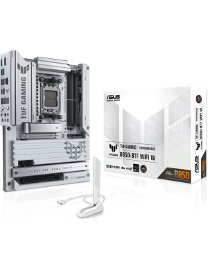 ����������� ����� ASUS TUF GAMING B850-BTF WIFI W, AM5, B850, 4*DDR5, 4*SATA, 3*M.2, 7*USB 3.2, 2*USB 2.0, Type-C, 3*PCIx16, 1*PCIx1, DP+HDMI, ATX; 90MB1KW0-M0EAY0