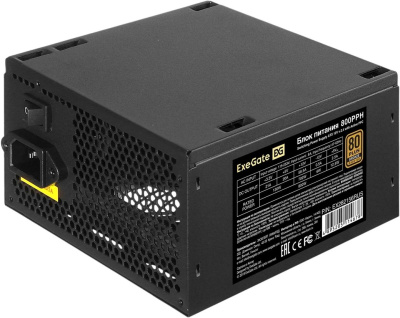 ���� ������� 800W ExeGate 800PPH EX282156RUS, 80+ Bronze, black, Color Box
