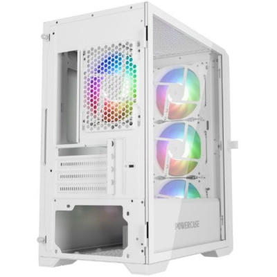 ������ Powercase Alisio Micro X4W V2, Tempered Glass, 4� 120mm ARGB fans, ARGB HUB, �����, mATX (CAMCXW-A4)