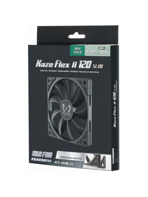 ����� ��� ������� Scythe Kaze Flex II 120 Slim (120x120x15mm, 4-pin PWM, 48CFM, 27.8dBA, 1800RPM, Black)