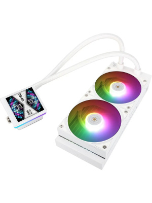 ��� Thermalright Grand Vision 240 (240mm, LED, White, ARGB/ Fans: 2x120mm, 80.45CFM, 29.4dBA, 2150RPM/ Pump height 72.5mm, 6400RPM, Rad thickness 27mm/ S: 1700, 1200, 1851, 115X, 2011, 2066, AM5, AM4)