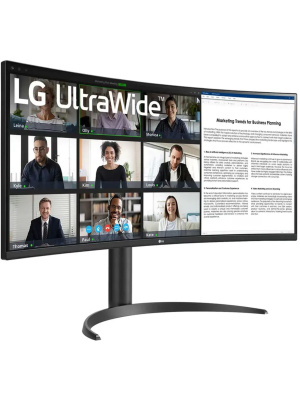 ������� LG 34WR55QK-B 34" {VA Curved 1500R 3440x1440 100Hz 5ms 300cd 3000:1 2xHDMI2.0 DisplayPort1.4 USB-C(65W PD) VESA}