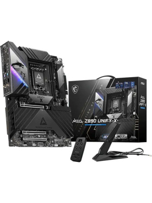 ����������� ����� MSI MEG Z890 UNIFY-X Z890, LGA1851, 2*DDR5, 3*PCIEx16, 1*PCIEx1, 6*M.2, 2*TypeC, 8*USB3.2Gen2, 4*USB3.2Gen1, 8*USB2.0, 6*SATA3.0, 5G, 2*Type-C(DP), ATX, RTL