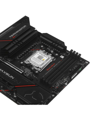 ����������� ����� MAXSUN MS-Terminator B850M PRO II WIFI7, AM5, B850, 4*DDR5, 2*SATA3, 3*M.2, USB 3.2, USB 2.0, Type-C, 2*PCIEx16, DP+HDMI, mATX