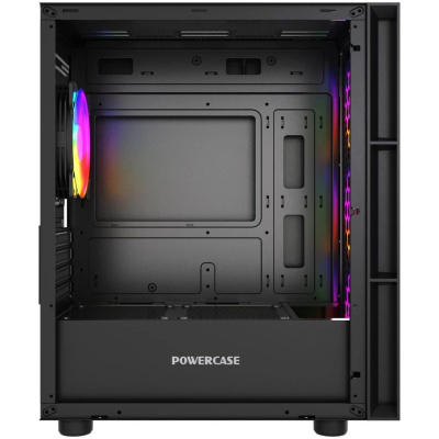 ������ Powercase Mistral Micro EM17, Tempered Glass, 4x120mm ARGB PWM fan, ������, mATX  (CMMEM17B-A4)