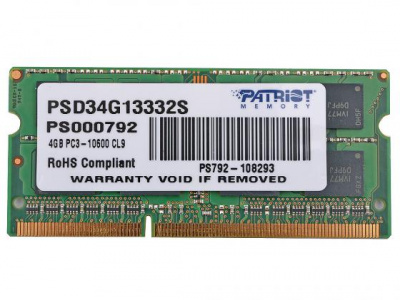     SO-DDR3 4Gb PC10600 1333MHz Patriot 