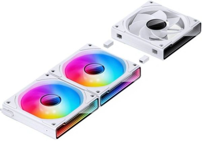 ����� ��� �������/ Case Cooler JONSBO ZK-120WR Reverse (123x120x28mm, 4-pin PWM, ARGB, 47.71CFM, 30.7dBA, 1800RPM, White, 3pcs)