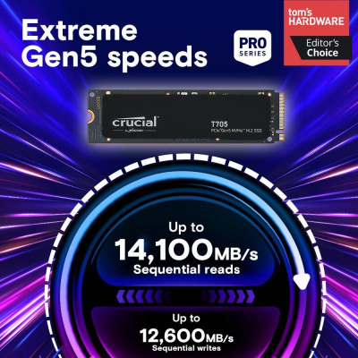 ������������� ���������� SSD Crucial T705 4TB PCIe Gen5 NVMe M.2 SSD CT4000T705SSD3