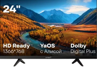 ��������� LED Vitek 24" VT-24HBS300 ������.�� Frameless ������/������ HD 60Hz DVB-T DVB-T2 DVB-C DVB-S DVB-S2 USB 2.0 Smart TV