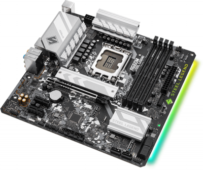   ASRock B660M Steel Legend Socket 1700, Intel B660, 4xDDR4, PCI-E 5.0, 2500 /, 4xUSB 3.2 Gen1, HDMI, DisplayPort, , mATX