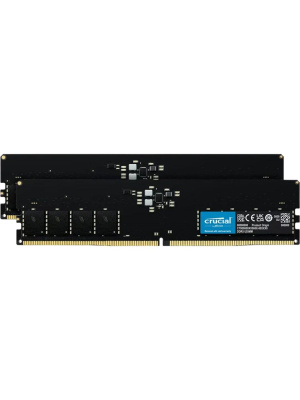 ����������� ������ Crucial by Micron DDR5-5600 64GB Kit (2x32GB)  UDIMM CL46 Black 1.1V, 1 Year Warr�nty