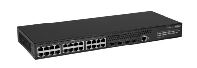 DAHUA 28-�������� ����������� ����������, ������� L3�����: 24 RJ45 10/100/1000����/�, 4 SFP+ 1000/10000����/�(uplink); �������: 100~240�(AC); �����������: �� 6��
