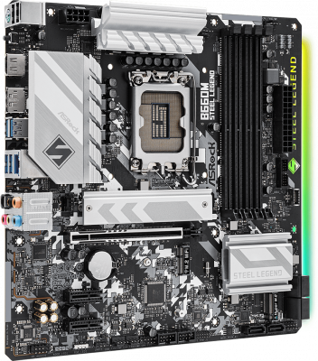   ASRock B660M Steel Legend Socket 1700, Intel B660, 4xDDR4, PCI-E 5.0, 2500 /, 4xUSB 3.2 Gen1, HDMI, DisplayPort, , mATX