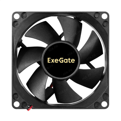 Exegate EX299875RUS ���������� 12� DC ExeGate ExtraSilent ES08025S2P (80x80x25 ��, Sleeve bearing (��������� ����������), 2pin, 1900RPM, 20dBA)