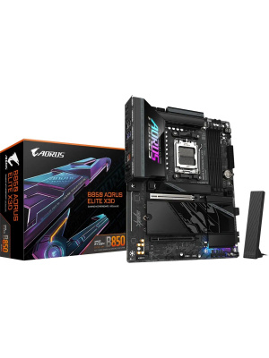 ����������� ����� AORUS B850 AORUS ELITE X3D B850, AM5, 4*DDR5, 2*PCIEx16, 4*M.2, 3*Type-C, 2*USB3.2Gen2, 6*USB3.2Gen1, 8*USB2.0, 2*SATA3.0, 5G, HDMI, ATX, RTL