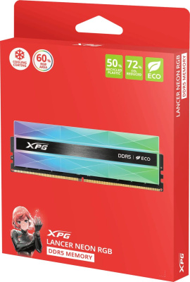 ����������� ������ ADATA XPG Lancer Neon RGB 32Gb DDR5 6000MHz (AX5U6000C3016G-DCLANRSG) (2x16Gb KIT)