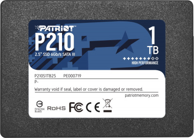 SSD 2.5" Patriot 1.0Tb P210 (P210S1TB25) SATA3, up to 520/430Mbs, 3D TLC, 7mm
