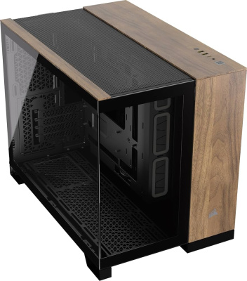 ������ MicroATX Corsair 2500X AIRFLOW Black/Wood (CC-9011286-WW) mATX, mITX Midi-Tower, ��� ��, � �����