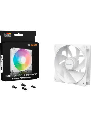 ����� ��� ������� be quiet! LIGHT WINGS LX 120mm PWM Reverse White (120x120x25mm, 4-pin PWM, ARGB, 48.8CFM, 28.5dBA, 1500RPM, White)