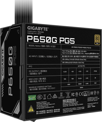 ���� ������� 650W Gigabyte GP-P650G PG5, 80 Plus Gold, ������