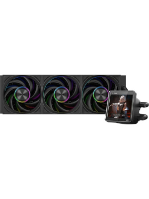 ������� ���������� PCCooler DT360 ARGB Display BK (300W, 360mm, LED temp., Black, ARGB/ Fans: 3x120mm, 83.83CFM, 3000RPM/ Pump height 62mm, 15dBA, 2600RPM, Rad thickness 27mm/ S: 1851, 1700, 1200, 115X, AM5, AM4)