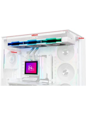 ������� �������� ���������� Lian Li HydroShift II LCD-S 360TL (GHS2LCDS36TFW WHITE) / 3.4" IPS LCD / 3x120mm ARGB PWM Fans / G89.GHS2LCDS36TFW.R0