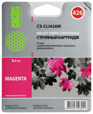 �������� �������� Cactus CS-CLI426M ��������� ��� Canon MG5140 5240 6140 8140 MX884 (8, 2ml)