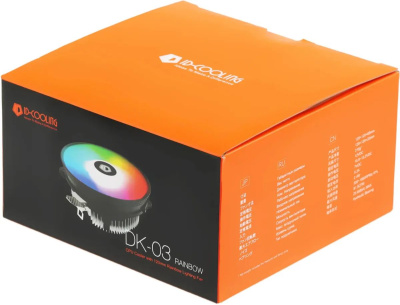 ����� ID-COOLING DK-03 RAINBOW LGA1200/115X/775/AM4/AM3/+/AM2/+/FM2/+/FM1 (TDP 100W, PWM, FAN 120mm, Dynamic Multi-Color LED) RET