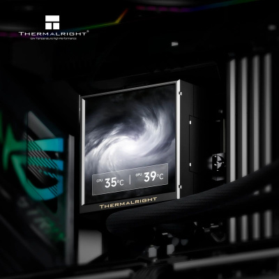 ������� �������� ���������� Thermalright Peerless Vision 360 Soc-AM5/AM4/1200/1700/1851 ������ 4-pin LCD Ret (P-VISION-360-BL-ARGB)