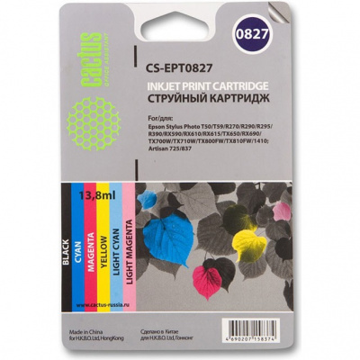 ����� ���������� Cactus CS-EPT0827 ������/�������/���������/������/������-�������/������-��������� ��� EPSON Stylus Photo R270/290/RX590