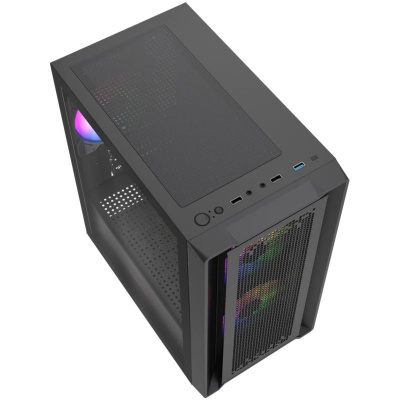 ������ Powercase Mistral SM04 ARGB, Tempered Glass, Front Nylon Filter, 3x120mm ARGB PWM fans, ������, mATX  (CMMSM04B-A3)