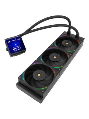 ��� Thermalright Hyper Vision 360 (360mm, LED, Black, ARGB/ Fans: 3x120mm, 69CFM, 27dBA, 2150RPM/ Pump height 68mm, 6400RPM, Rad thickness 27mm/ S: 1700, 1200, 1851, 115X, 2011, 2066, AM5, AM4)