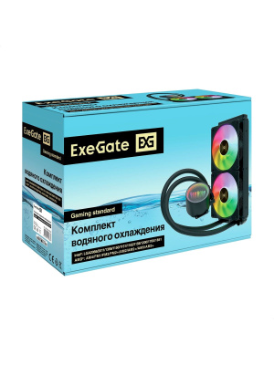 �������� �������� ���������� ExeGate BlackWater-240V2.PWM.RGB (RGB ���������, LGA2066/2011/1366/1150/1151/1155/1156/1200/1700/AM4/FM1/FM2/FM2+/AM2/AM2+/AM3/AM3+, TDP 220W, Fan 120m (EX293457RUS)
