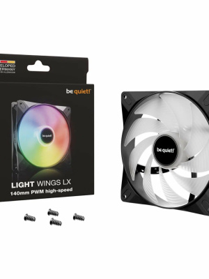 ����� ��� �������/ Case Cooler be quiet! LIGHT WINGS LX 140mm PWM high-speed (140x140x25mm, 4-pin PWM, ARGB, 75.3CFM, 30.5dBA, 1800RPM, Black)