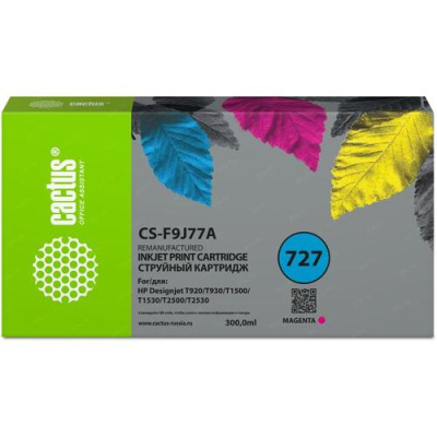 �������� �������� Cactus CS-F9J77A 727 ��������� (300��) ��� HP DJ T920/T930/T1500/T1530/T2500/T2530