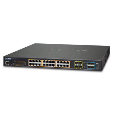 ����������� ���������� L2+ PLANET GS-5220-24UPL4XR 24 ����� 10/100/1000T Ultra PoE + 4 ����� 10G SFP+ � ��������� �������� ������� (600 ��)