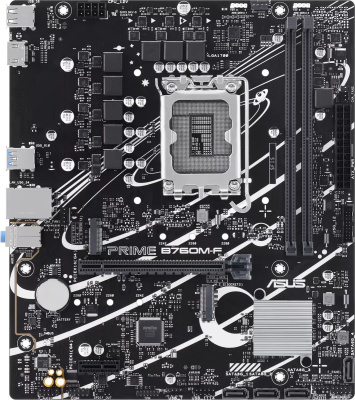 ����������� ����� Asus PRIME B760M-F, Socket LGA 1700, Intel B760, mATX, Ret 90MB1IK0-M0EAY0