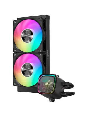 ������� ���������� ��� ���������� SAMA L50 240BK (290W, 240mm, Black, ARGB/ Fans: 2x120mm, 72.3CFM, 28dBA, 2200RPM/ Pump height 66mm, 3000RPM, Rad thickness 27mm/ S: 1851, 1700, 1200, 115X, AM5, AM4)