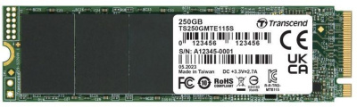  SSD 250Gb Transcend TS250GMTE115S, PCI-E 3.0 x4, M.2 2280