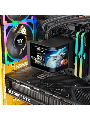 ������� �������� ���������� Thermaltake MAGCurve 360 Ultra ARGB Soc-AM5/AM4/1200/1700/1851 ������ 4-pin Al LCD Ret (CL-W453- PL12SW-A)