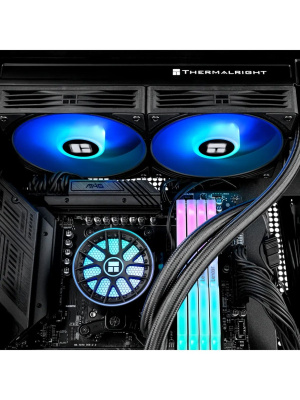 ������� ����������� ���������� Thermalright Aqua Elite 240 V6 (240mm, Black, ARGB/ Fans: 2x120mm, 70.84CFM, 29.8dBA, 2000RPM/ Pump height 53.5mm, 2800RPM, Rad thickness 27mm/ S: 1700, 1200, 1851, 115X, AM5, AM4)