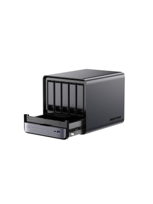 ��������� ���� MINISFORUM NAS N5 PRO, AMD Ryzen AI 9 HX PRO 370/16 �� DDR5/128 �� SSD/AMD Radeon Graphics/��� ��, ������ (N5PRO-370/16GB+0+128GB)