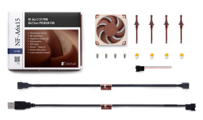 �e�������� ��� ������� Noctua NF-A6x15 5V PWM (NF-A6x15 5V PWM) - 60mm, 3500 ��/���, 19.8 ��, 4-pin PWM