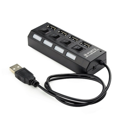 ������������ USB 2.0 Gembird UHB-243-AD � ���������� � ������������, 4 �����, �������