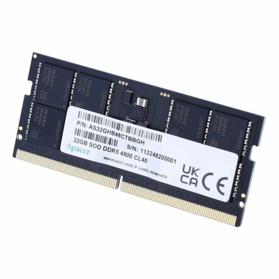 ������ Apacer  DDR5  32GB  4800MHz SO-DIMM (PC5-38400) CL40 1.1V (Retail) 2048*8 (AS32GHB48CTBBGH/FS.32G2A.PTH)