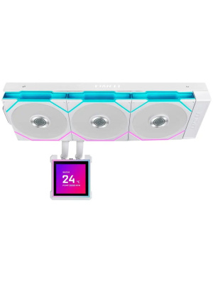 ������� �������� ���������� Lian Li HydroShift II LCD-S 360TL (GHS2LCDS36TFW WHITE) / 3.4" IPS LCD / 3x120mm ARGB PWM Fans / G89.GHS2LCDS36TFW.R0