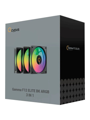 ���������� Ocypus Gamma F12 Elite BK ARGB REVERSE BLADE 3 IN 1, 120x120x25mm, 4-PIN PWM, 600-1800 RPM, 26 DBA MAX, HYDRO BEARING